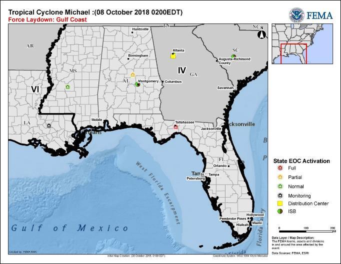 tides along east and southeast facing shores of southeast LA, MS, AL, and FL Projected landfall is east of LA, and more likely the FL panhandle Isolated heavy rainfall possible by Thursday over
