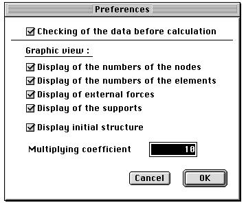 f / Preferences : Checking of the data before calculation: The program checks the coherence of the data before undertaking calculation. Examples might include inconsistent mesh numbering etc.
