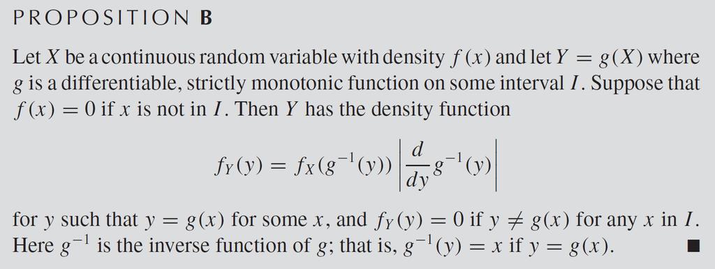 Functions of a Random Variable We always go through the same steps: Find the cdf of Y, diffcrentiate it to find