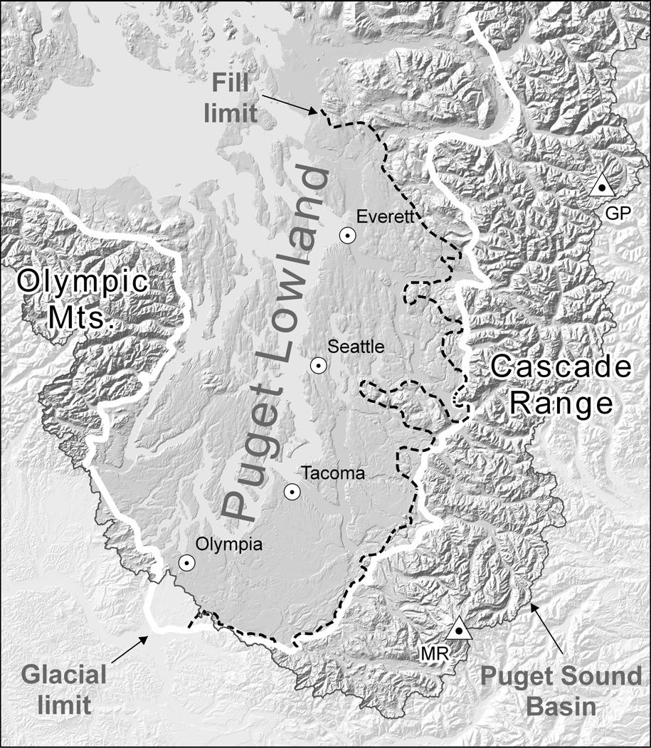 Environmental History of Puget Sound Rivers Two dominant types of river valleys: Pleistocene (glacial)