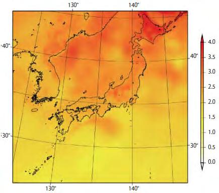 the Tohoku district is projected to decrease, while snowfall in Hokkaido is projected to increase MRI Coupled