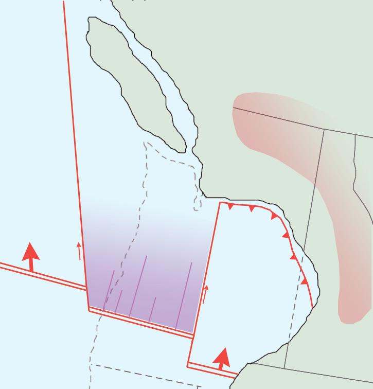 9. Examine the sequence of three maps set during the Eocene (all drawn by John Figge). On one of the drawings, label the Kula Plate and the Farallon Plate. 10.