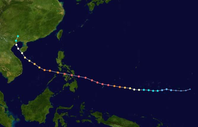 Experiments for Typhoon Haiyan - Formed over east-southeast of