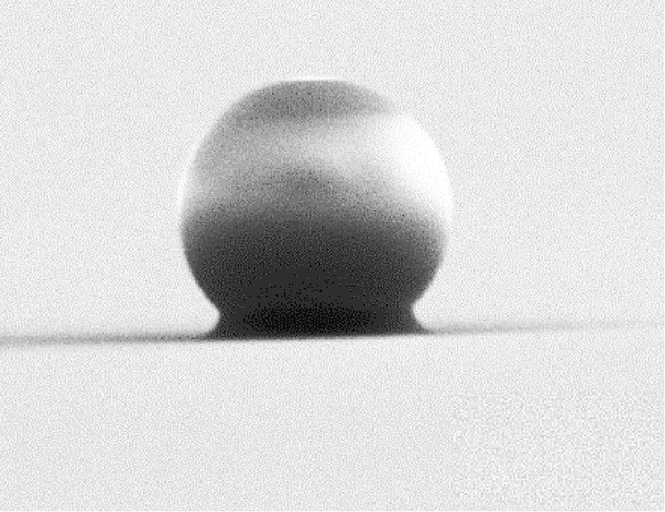 Page 5 of 13 2.5 μm Fig. 1 SEM image of the interface between a thin BR film and a silica sphere.