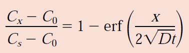 Depending on the selected boundary conditions there may be different solutions for Fick s second law. Semi-finite solid in which the surface concentration is held constant.