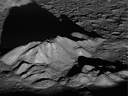 FIGURE 9.6 Sunrise on the Central Mountain Peaks of Tycho Crater, as Imaged by the NASA Lunar Reconnaissance Orbiter.