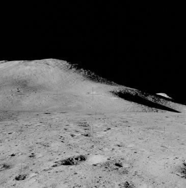 FIGURE 9.8 Lunar Mountain. This photo of Mt. Hadley on the edge of Mare Imbrium was taken by Dave Scott, one of the Apollo 15 astronauts.