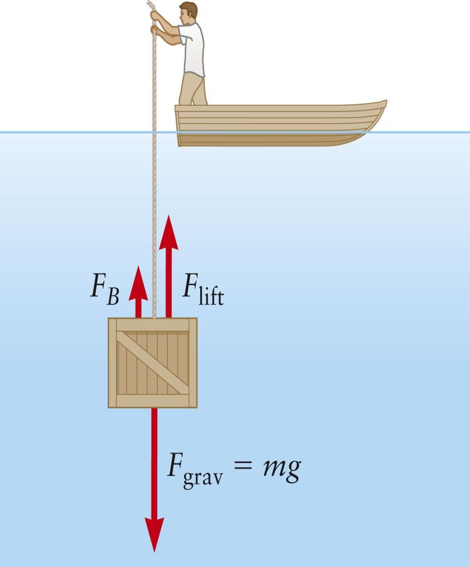 Lecture 4/33 Phys 0 Apparent Weight The minimum force required to lift a submerged object is called the apparent weight The