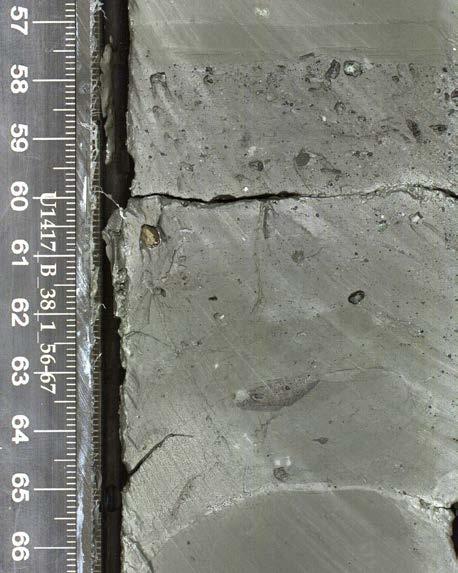 well defined layers (6A, 6C) in mud, or randomly distributed