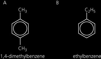 12 a) A 1,2-dimethylbenzene B 1,3-dimethylbenzene C 1,3,52-trimethylbenzene D 2-nitromethylbenzene E