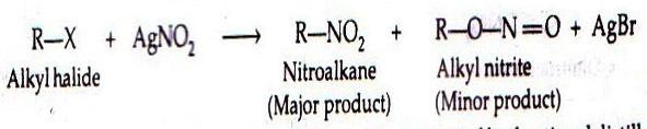 Nitro alkanesare usually prepared by the following methods: 1:VAPOUR PHASE NITRATION OF ALKANES:Thisreaction involves the substitution of a hydrogen atom of the alkaneby a nitro group.