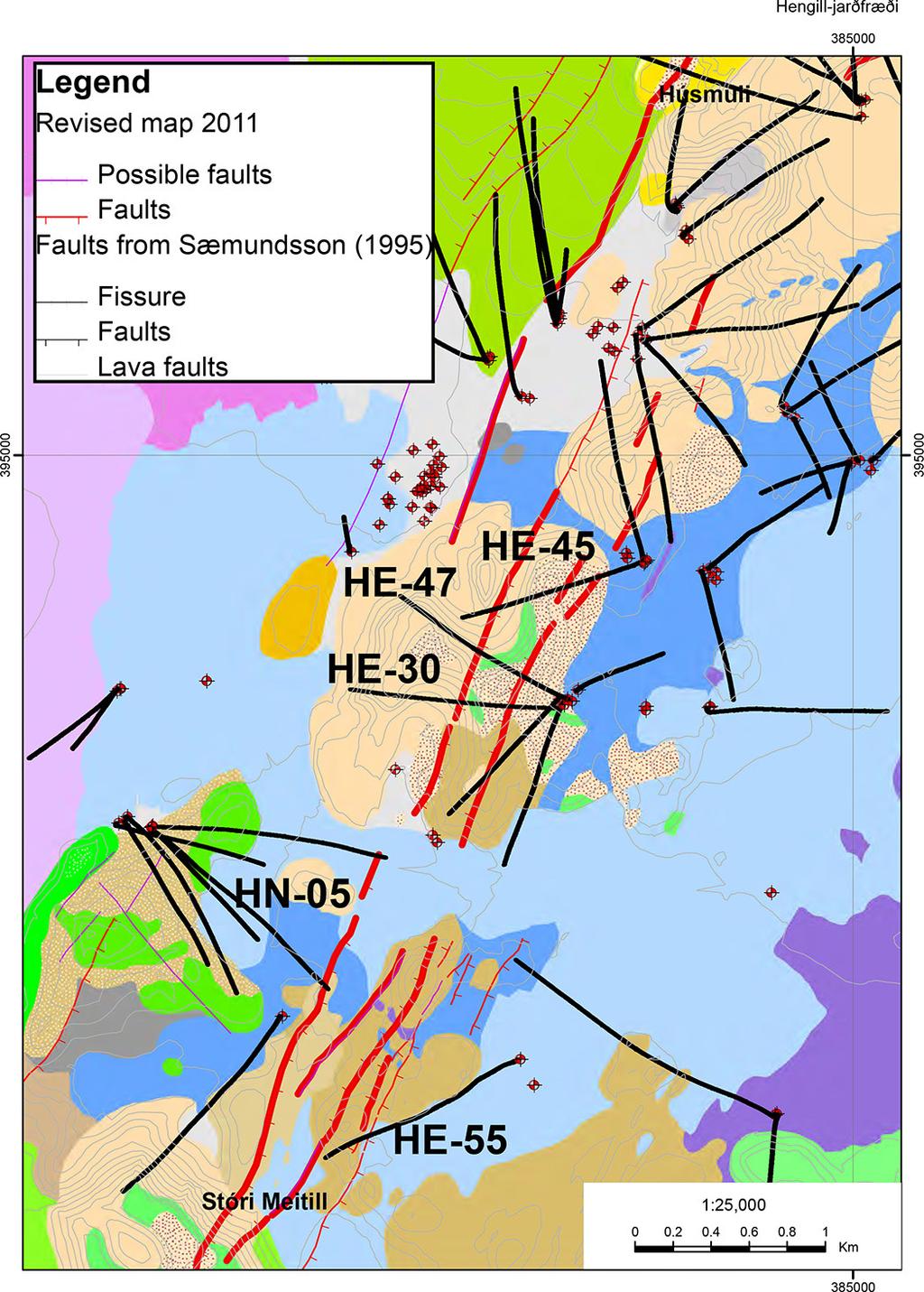 Further drilling is needed to confirm the nature of the graben south of Mt. Reykjafell. 3.