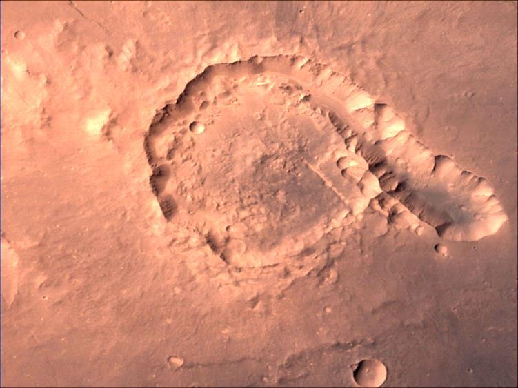 High resolution image of Pital crater in Ophir Planum region Pital crater N Pital crater is an impact crater having a diameter of ~40 km and located at 9 0 S, 62 0 W.