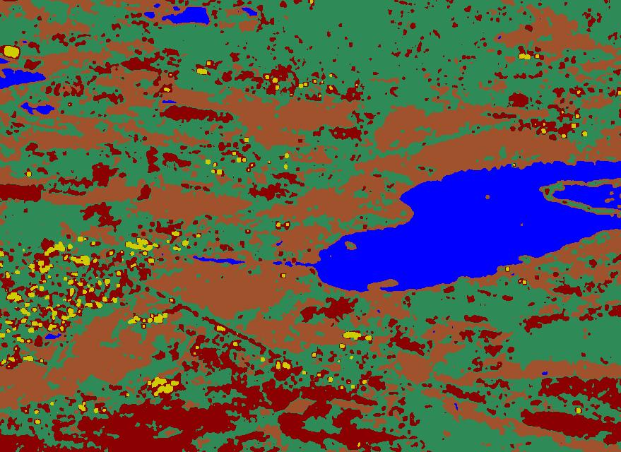 RESULTS Results Comparison: Wishart vs Model Based (confusion matrix) water forest crops urban bare soil 99,87 0,00 0,00 0,00 0,08 0,00 97,66 0,31 4,93 0,07 0,00 2,34 97,44 33,49 0,00 0,00 0,00 2,25