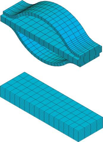 75 A. Cherkaev et al. / Mechanics of Materials 3 () 7 75 m M v Fig.. Structure of the rectangular lattice. Fig. 3. Meshed models for the bistable and solid links.