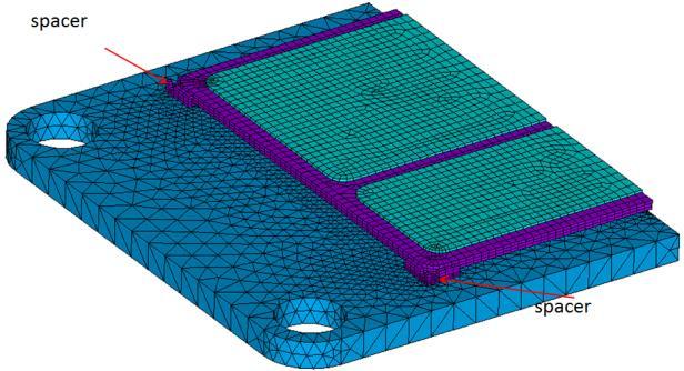 damaging overheat in the silicon die. FEA model of this assembly.