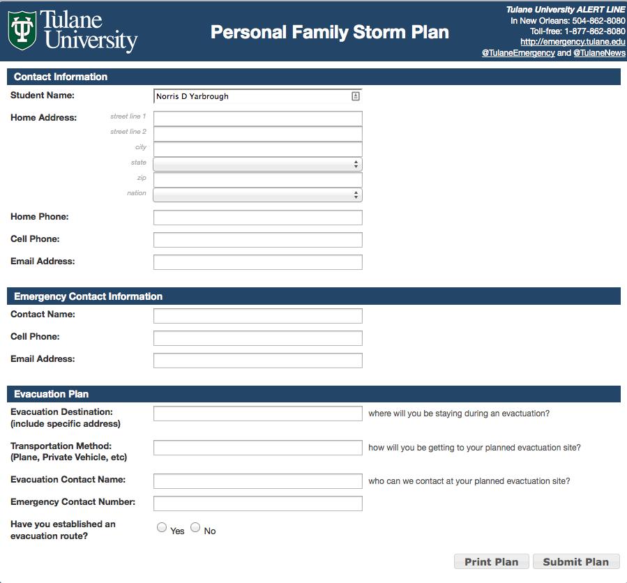 PLAN - FILL OUT THE ONLINE FORM.