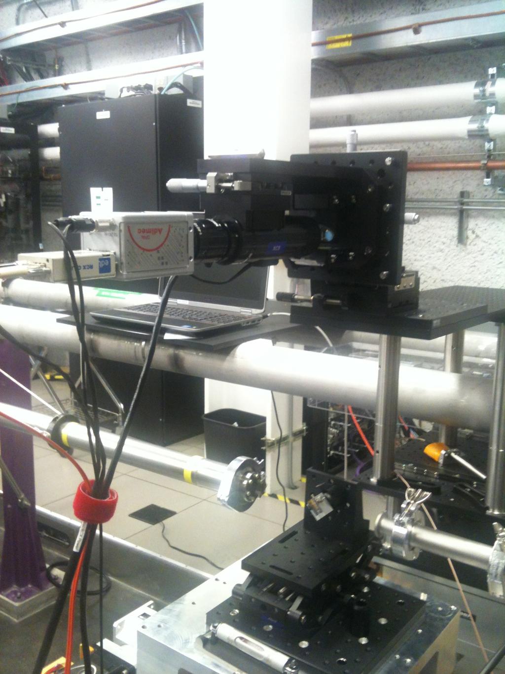 diffracts at 90 degrees vertically to the scintillator on the detector screen as seen in Figure 5. Detector FEL Beam diffracted 90 degrees (in pink) Si(333) Crystal FEL Beam Diffractometer Figure 5.
