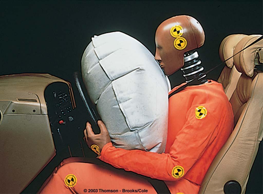 Air Bags The air bag increases the time of the collision It will also absorb some of the energy from