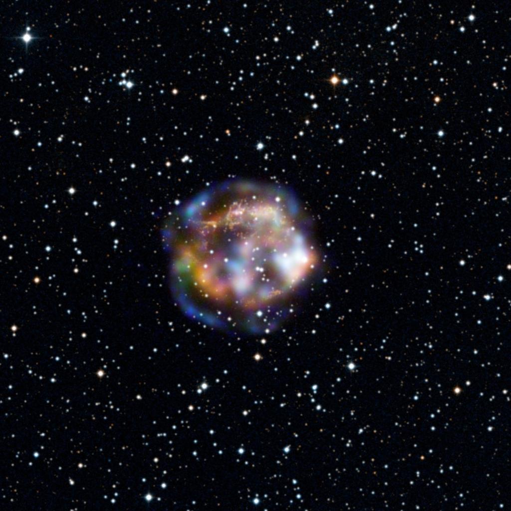 NuSTAR Cas A image Blue shows the highest energy X-rays, not imaged