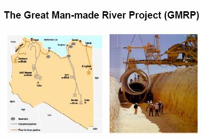 The Great Man-made River Project (GMRP) of Libya In the mid of the 1980 s, work started on the world biggest engineering project ( eighth wonder of the world ) Objective of the project: deliver water
