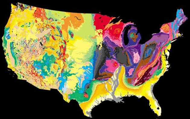 Geologic map of the US Legend for