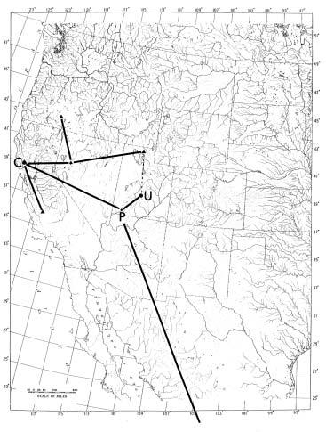 32 REVISTA DE BIOLOGÍA TROPICAL Fig. 13. Distribution of three local genera of Physellini.: C, Costatella (solid dot, modern; triangles, fossil); P, Petrophysa; U, Utahphysa.