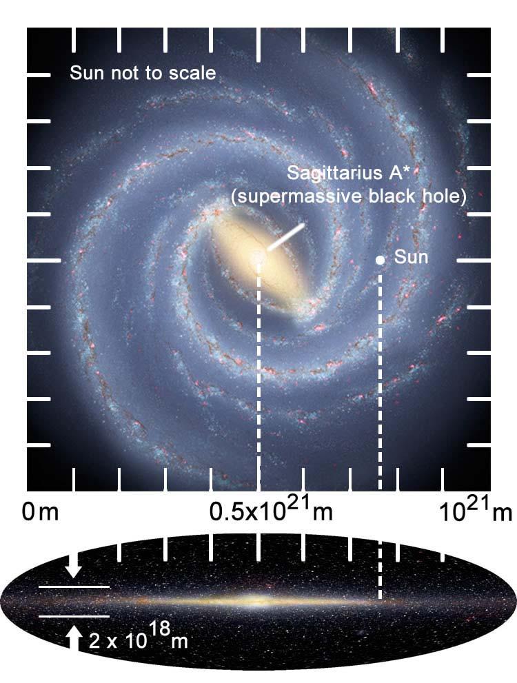 Our Galaxy Central Bulge Spiral arms The sun is in one of the spiral arms, ~1/3 of the