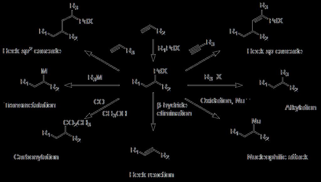 Summary Tandem Mizoroki-Heck reaction Additional reaction pathways become available
