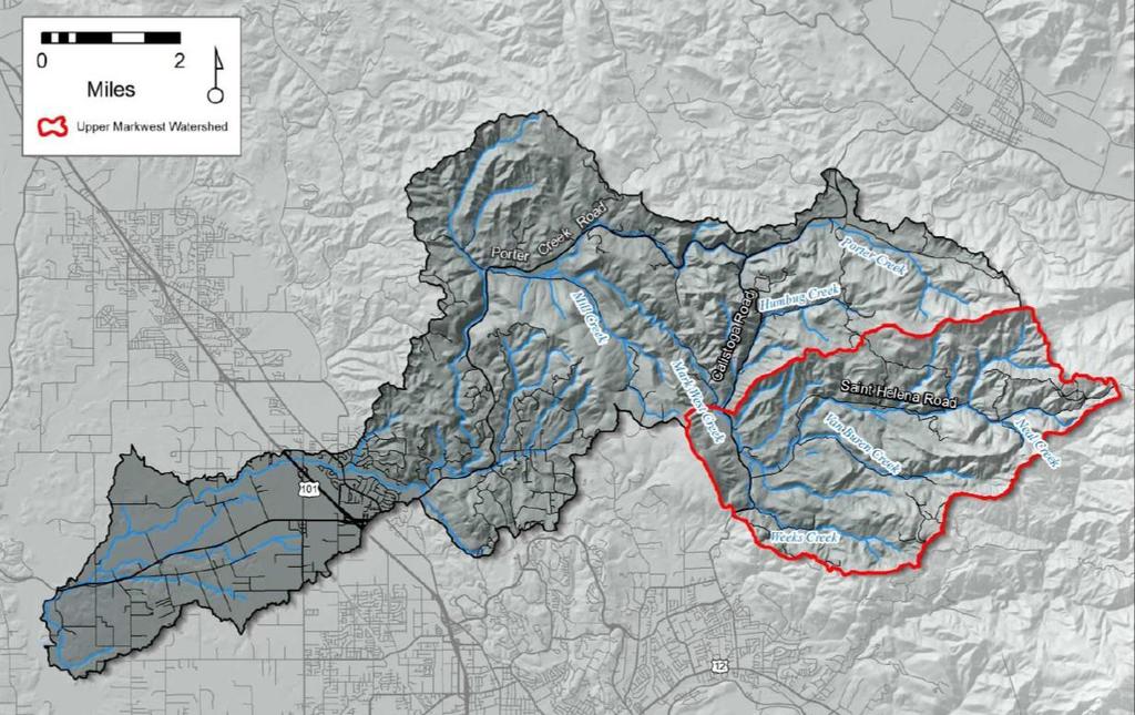 Upper Mark West Creek Watershed From CEMAR 2015 CEMAR in conjunction with NOAA Fisheries evaluated a number of features of