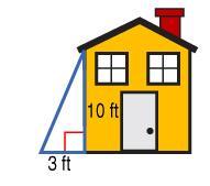 A building is 10 feet tall. A ladder is positioned against the building so that the base of the ladder is 3 feet from the building. About how long is the ladder in feet? A 10.0 feet C 10.4 feet B 12.