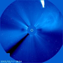 Comet Neat at Perihelion Comet Neat has entered the field of view of one of the SOHO satellites coronographs.