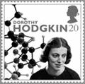 Difference (g) The postage stamp shown commemorates the awarding of the Nobel Prize to Dorothy Hodgkin (1910-1994) for her work