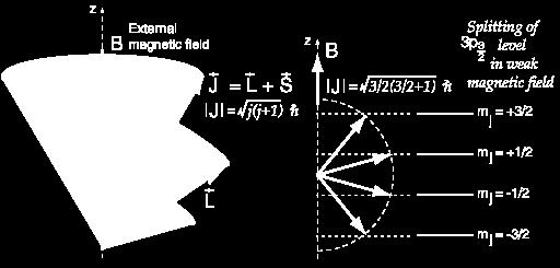 atomic and electronic moments M = J = g J ion J = L + S spin orbital total angular momentum B - gyromagnetic ratio g Landé factor e B = 9.