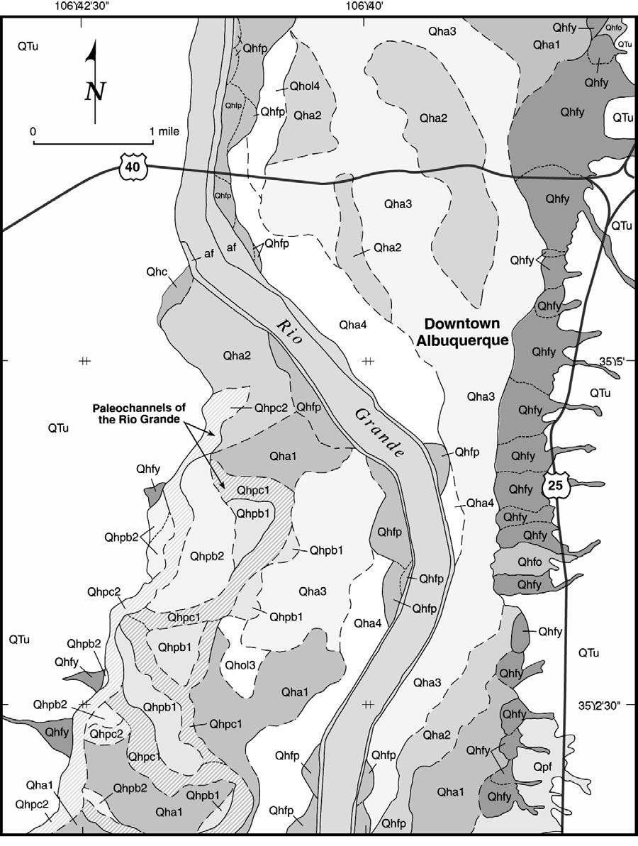 Figure 1. Surficial geologic map of part of the Albuquerque West quadrangle.