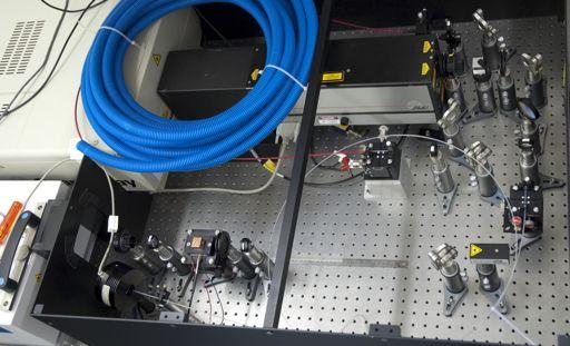Multipurpose laser setup 1: Nd:YAG (3 rd harmonic) pumped optical parametric oscillator (OPO) (GWU, premiscan) tunable wavelength: 480 nm IR 10