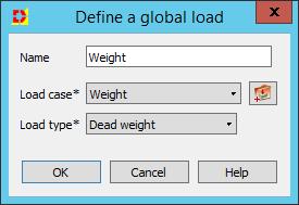 2.4.2 Load Dead weight We create a load case for the dead weight in order to be taken into account in the analysis.