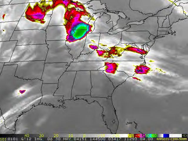 Sometimes a simple average of sequential geostationary infrared images over a few hours will reveal areas of heavy persistent rainfall In this