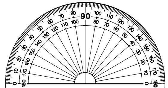 ii. A thermometer is used to measure temperature. iii. A protractor is used to measure angles. iv.