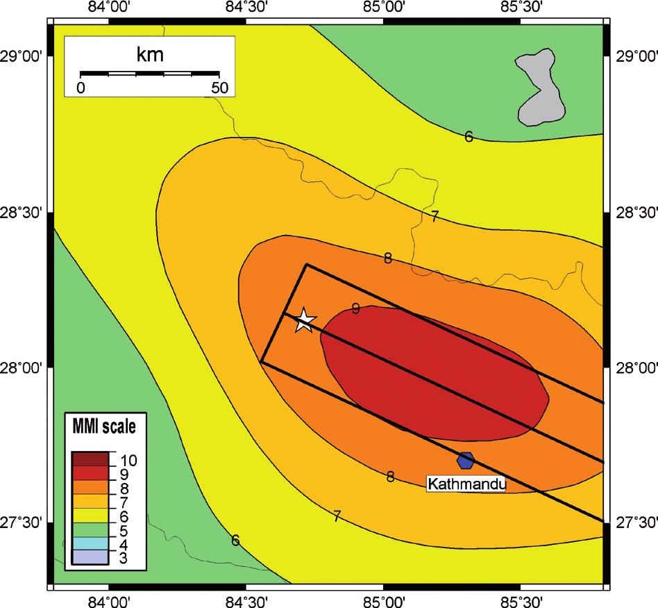 Tab. 3 - Parameters used for the fast KF scenario of MMI intensities for the M7.8 Gorkha, 2015 earthquake. Method/Agency M Depth [km] Strike [º] Dip [º] Rake [º] Lat. [º] N Lon [º] E Centroid MT 7.