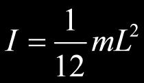 I cm is the moment of inertia about the rods center and d is the distance away from I cm's rotational axis. Slide 5 / 34 1 rod of length when rotated about its center has a moment of inertia.