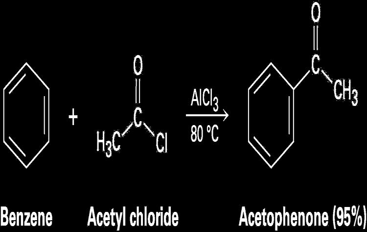 Acyla%on of Aroma%c Rings Reac%on of an acid chloride (RCOCl) and an aroma%c ring in the
