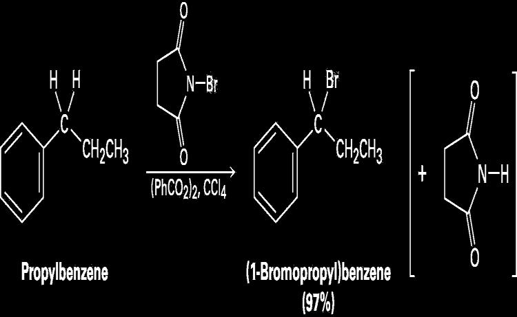 succinimide (NBS) and benzoyl peroxide