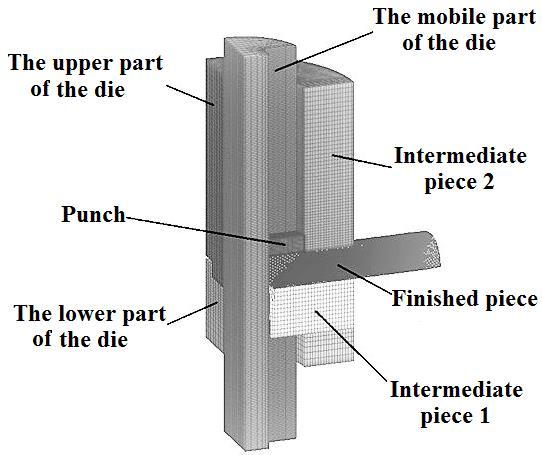 For die body and for the die punch, in both cases there were assigned models made of rigid material.