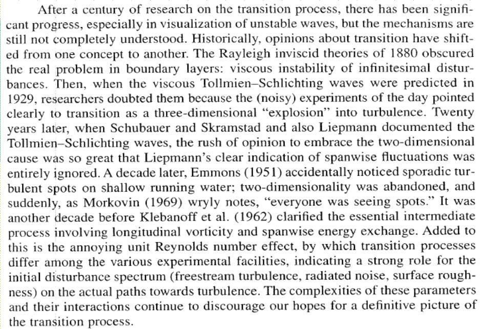 Historical Review of Transition Process 50y 20y 10y -Laminar-turbulent transition in a turbulent boundary layer Laminar-turbulent transition is influenced by a number of factors. For instance, 1.
