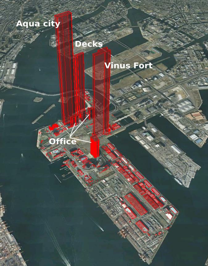 154 T. Horanont et al. Fig. 11. Detected annual visits of each building in the Odaiba area. The height of building represents the number of visitors.