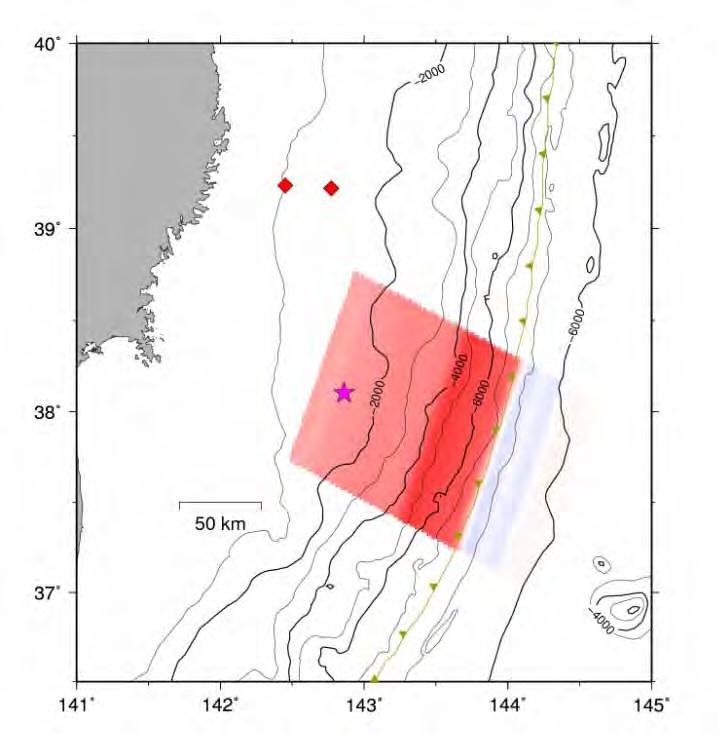 Tsunami data observed by Pressure gauges Tsunami wave height Observed Tsunami data (ERI HP) Off Kamaishi