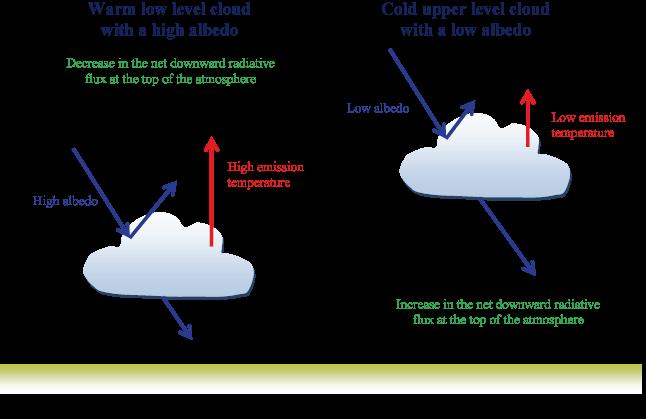Cloud feedbacks - depend on the cloud type. High clouds act like greenhouse gases - trap longwave radiation, heat the surface.