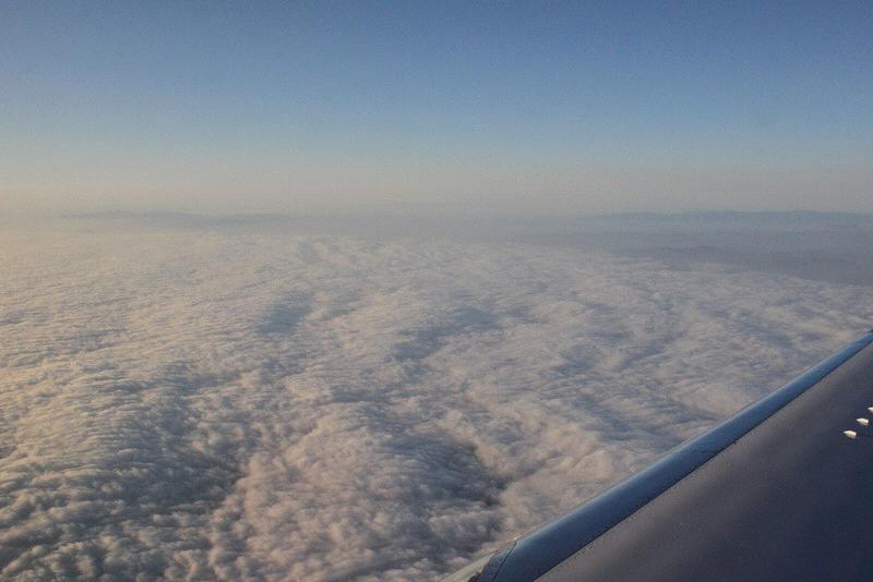 The marine layer clouds we see at the coast are just the edge of a massive brilliant white sheet of low clouds
