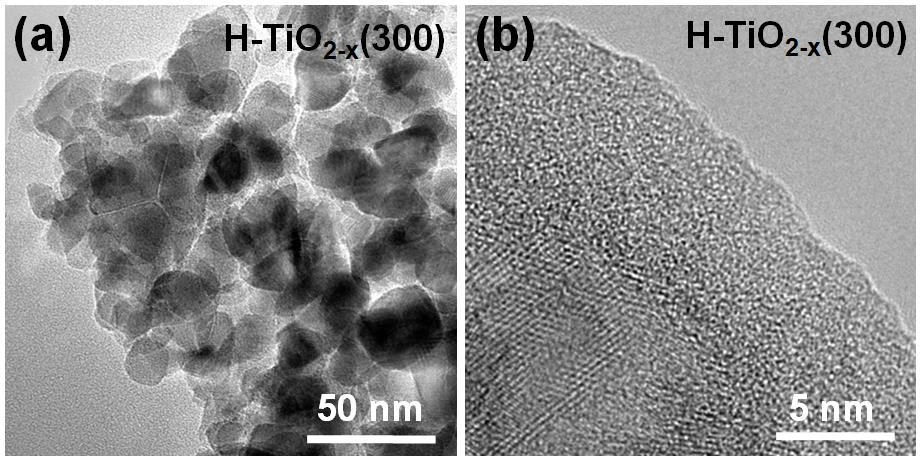 Figure S9. (a) TEM and (b) HRTEM images of H x(300).